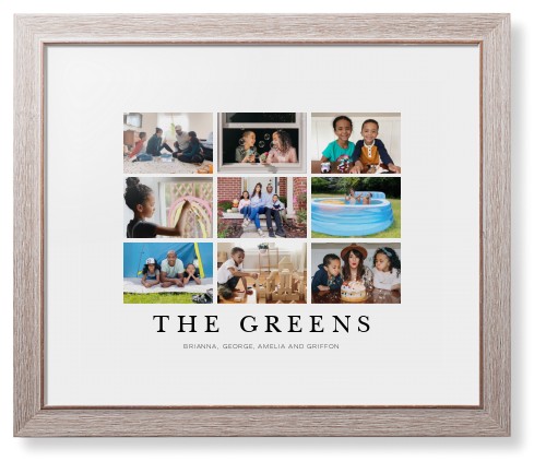 Modern Grid Gallery of Nine Framed Print, Rustic, Modern, None, White, Single piece, 16x20, Multicolor