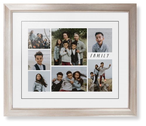 Rustic Picture Gallery Collage Of Seven Framed Print, Metallic, Modern, Black, White, Single piece, 16x20, Multicolor