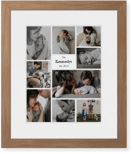 Modern Family Collage Portrait Framed Print, Natural, Contemporary, None, White, Single piece, 16x20, White, white