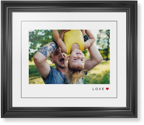 Modern Love Heart Framed Print, Black, Classic, Black, White, Single piece, 16x20, White, white