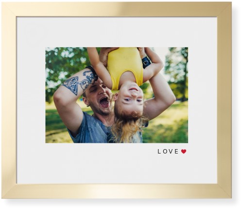 Modern Love Heart Framed Print, Matte Gold, Contemporary, White, White, Single piece, 16x20, White, white