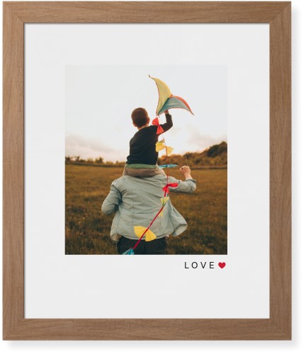 Modern Love Heart Portrait Framed Print, Natural, Contemporary, White, White, Single piece, 16x20, White, white