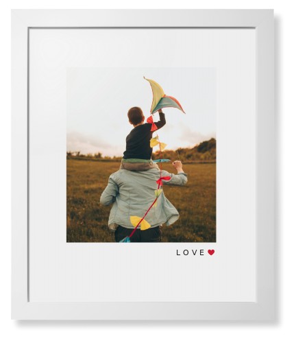 Modern Love Heart Portrait Framed Print, White, Contemporary, White, White, Single piece, 16x20, White, white