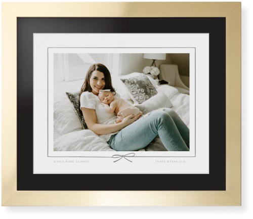 Whimsical Border of One Framed Print, Matte Gold, Contemporary, White, Black, Single piece, 16x20, Gray, silver