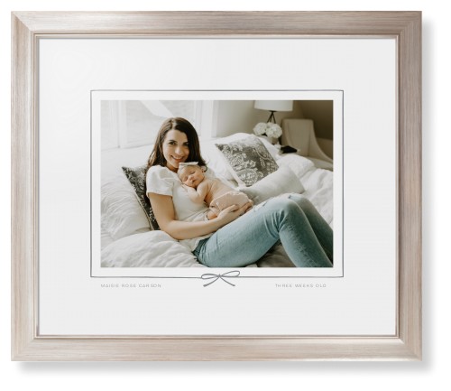 Whimsical Border of One Framed Print, Metallic, Modern, None, White, Single piece, 16x20, Gray