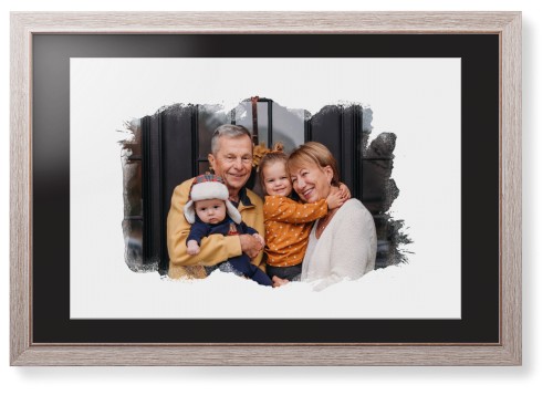 Brushed Moments Landscape Framed Print, Rustic, Modern, White, Black, Single piece, 20x30, White, white