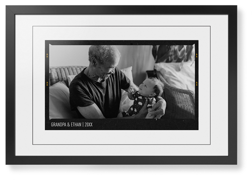 Film Frame Framed Print, Black, Contemporary, Black, White, Single piece, 20x30, White