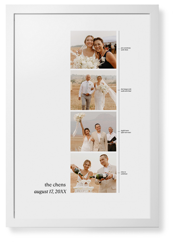 First Year Timeline Framed Print, White, Contemporary, White, White, Single piece, 20x30, White