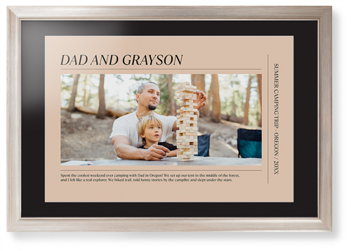 Editorial Snapshot Framed Print, Metallic, Modern, White, Black, Single piece, 20x30, Beige