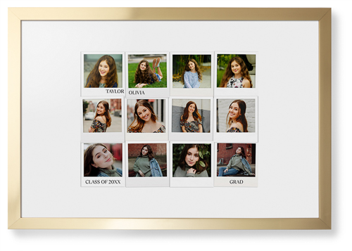 Photo Memories Framed Print, Matte Gold, Contemporary, White, White, Single piece, 20x30, White