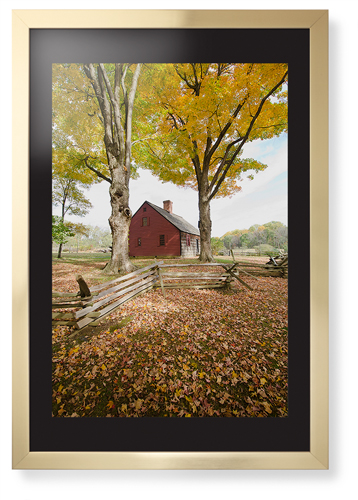 Barn in Autumn Framed Print, Matte Gold, Contemporary, None, Black, Single piece, 20x30, Multicolor