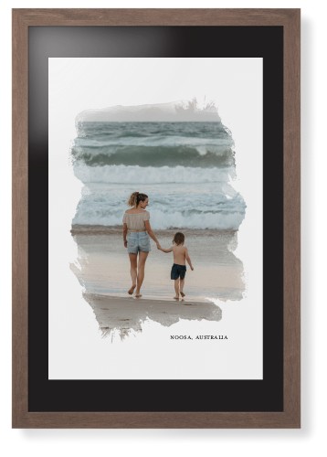 Brushed Moments Framed Print, Walnut, Contemporary, None, Black, Single piece, 20x30, White