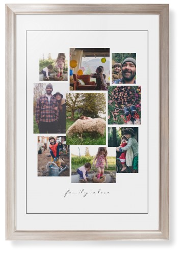 Gallery Collage of Nine Framed Print, Metallic, Modern, Black, White, Single piece, 20x30, White