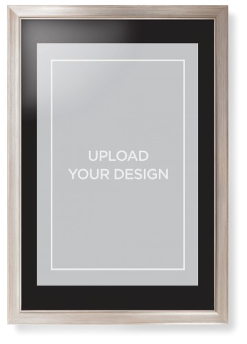Upload Your Own Design Portrait Framed Print, Metallic, Modern, Black, Black, Single piece, 20x30, Multicolor