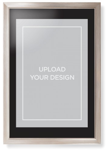 Upload Your Own Design Portrait Framed Print, Metallic, Modern, White, Black, Single piece, 20x30, Multicolor