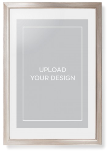 Upload Your Own Design Portrait Framed Print, Metallic, Modern, White, White, Single piece, 20x30, Multicolor