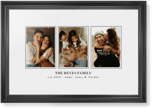 Classic Trio Framed Print, Black, Classic, None, White, Single piece, 20x30, White