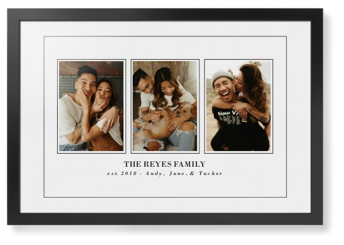 Classic Trio Framed Print, Black, Contemporary, Black, White, Single piece, 20x30, White