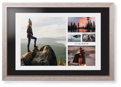 Hero Collage Framed Print, Rustic, Modern, None, Black, Single piece, 20x30, Multicolor, multi