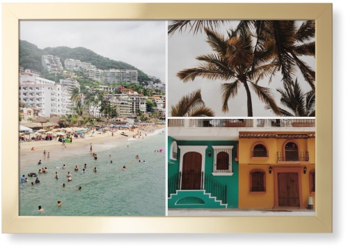 Gallery of Three Framed Print, Matte Gold, Contemporary, None, None, Single piece, 20x30, Multicolor, multi