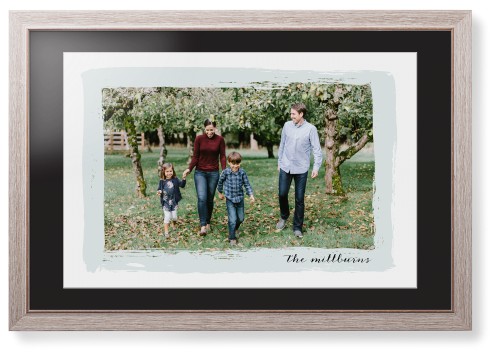Brush Stroke Border Framed Print, Rustic, Modern, White, Black, Single piece, 20x30, Gray