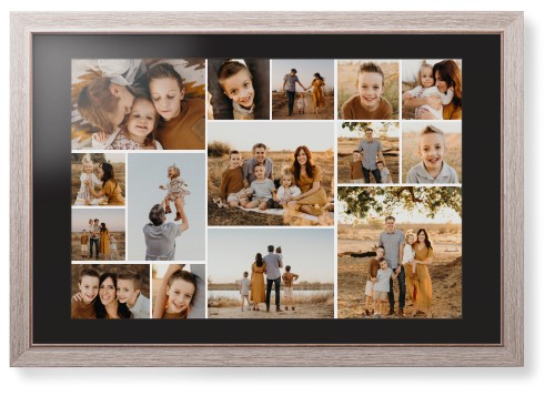 Gallery of Fifteen Framed Print, Rustic, Modern, Black, Black, Single piece, 20x30, Multicolor