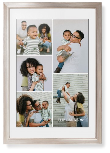Gallery of Five Portrait Framed Print, Metallic, Modern, Black, White, Single piece, 20x30, Multicolor
