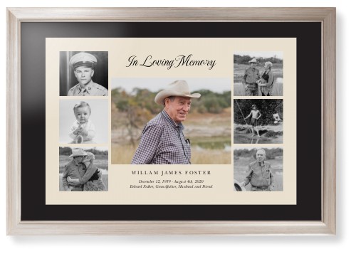 Gallery of Seven Memorial Framed Print, Metallic, Modern, None, Black, Single piece, 20x30, Multicolor, multi