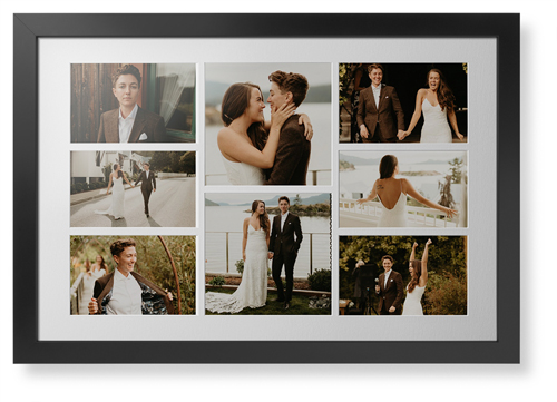 Mixed Eight Up Landscape Deluxe Mat Framed Print, Black, Contemporary, White, Single piece, 20x30, White
