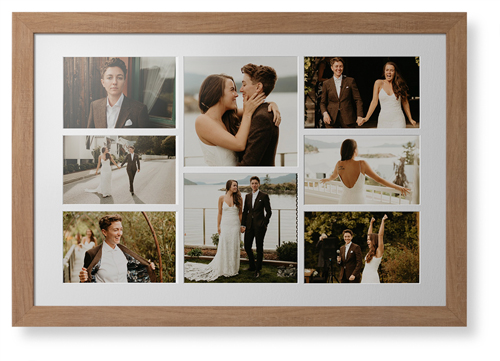 Mixed Eight Up Landscape Deluxe Mat Framed Print, Natural, Contemporary, White, Single piece, 20x30, White, white