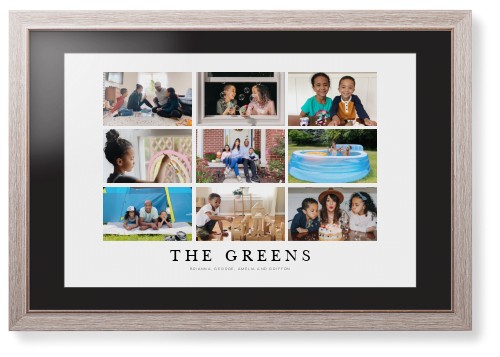 Modern Grid Gallery of Nine Framed Print, Rustic, Modern, Black, Black, Single piece, 20x30, Multicolor