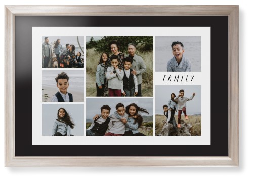 Rustic Picture Gallery Collage Of Seven Framed Print, Metallic, Modern, None, Black, Single piece, 20x30, Multicolor, multi