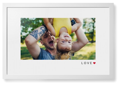 Modern Love Heart Framed Print, White, Contemporary, White, White, Single piece, 20x30, White