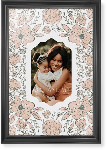 Classic Floral Border Framed Print, Black, Classic, None, None, Single piece, 24x36, White