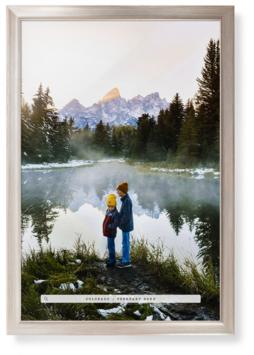 Travel Banner Portrait Framed Print, Metallic, Modern, None, None, Single piece, 24x36, Black, black