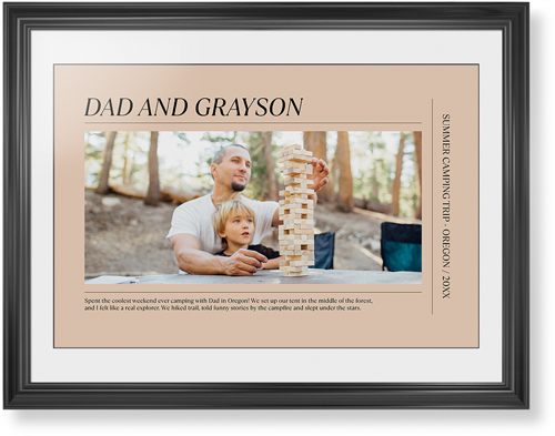 Editorial Snapshot Framed Print, Black, Classic, Black, White, Single piece, 24x36, Beige