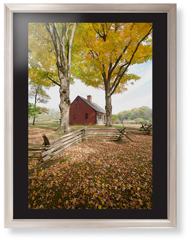 Barn in Autumn Framed Print, Metallic, Modern, Black, Black, Single piece, 24x36, Multicolor