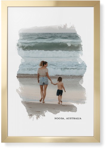 Brushed Moments Framed Print, Matte Gold, Contemporary, None, None, Single piece, 24x36, White