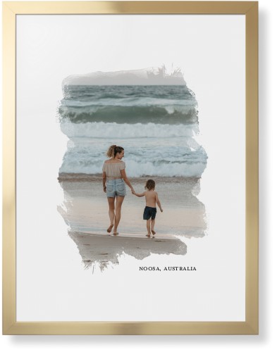 Brushed Moments Framed Print, Matte Gold, Contemporary, White, White, Single piece, 24x36, White