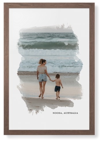 Brushed Moments Framed Print, Walnut, Contemporary, None, None, Single piece, 24x36, White