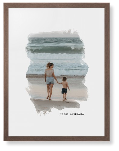 Brushed Moments Framed Print, Walnut, Contemporary, White, White, Single piece, 24x36, White