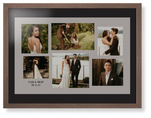 Gallery Collage of Six Framed Print, Walnut, Contemporary, None, Black, Single piece, 24x36, Multicolor