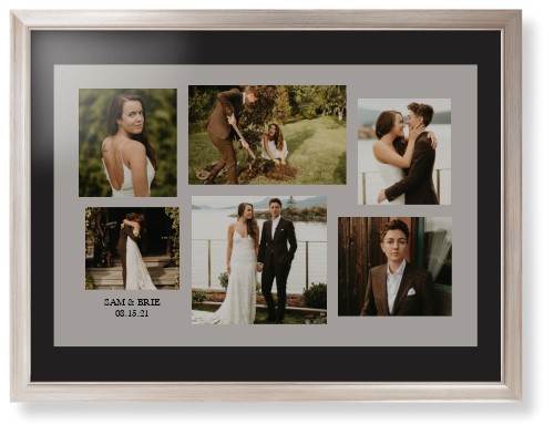 Gallery Collage of Six Framed Print, Metallic, Modern, Black, Black, Single piece, 24x36, Multicolor, multi