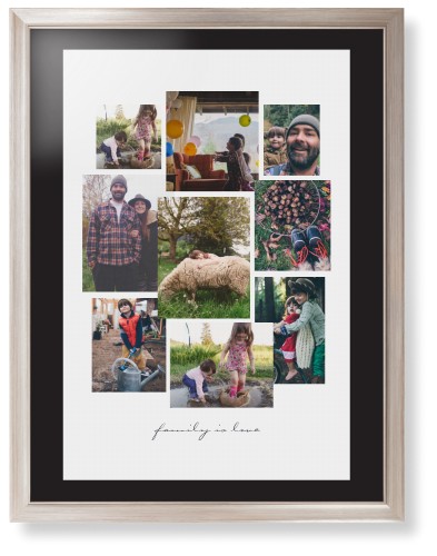 Gallery Collage of Nine Framed Print, Metallic, Modern, None, Black, Single piece, 24x36, White, white