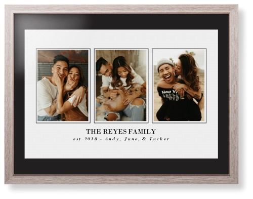 Classic Trio Framed Print, Rustic, Modern, Black, Black, Single piece, 24x36, White