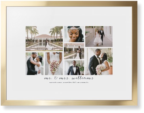 Clean Gallery Collage of Eight Framed Print, Matte Gold, Contemporary, None, White, Single piece, 24x36, Multicolor