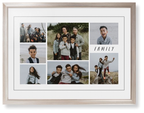 Rustic Picture Gallery Collage Of Seven Framed Print, Metallic, Modern, Black, White, Single piece, 24x36, Multicolor, multi