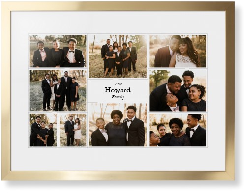 Modern Family Collage Framed Print, Matte Gold, Contemporary, None, White, Single piece, 24x36, White