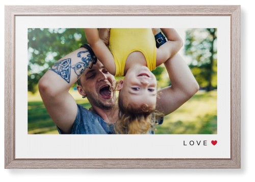 Modern Love Heart Framed Print, Rustic, Modern, None, None, Single piece, 24x36, White, white