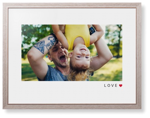 Modern Love Heart Framed Print, Rustic, Modern, White, White, Single piece, 24x36, White, white